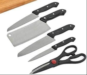 Essential 5-Piece Knife & Scissor Set β Slice, Chop, Cut with Ease