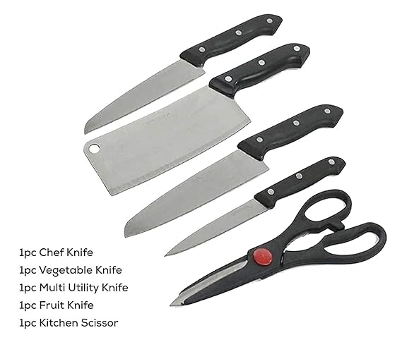 Essential 5-Piece Knife & Scissor Set β Slice, Chop, Cut with Ease
