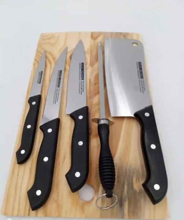 Complete Chef Knife Set – 4 Knives + Sharpening Rod